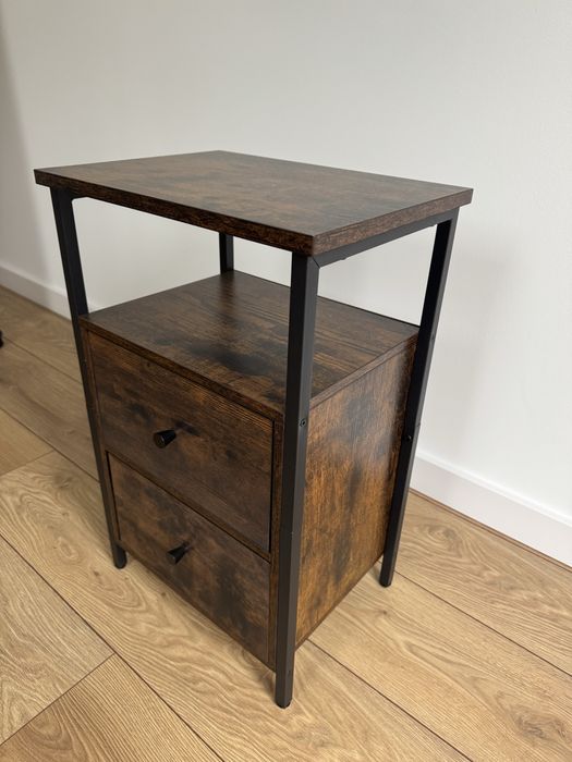 VASAGLE Stolik nocny z 2 szufladami Vintage LET521B01