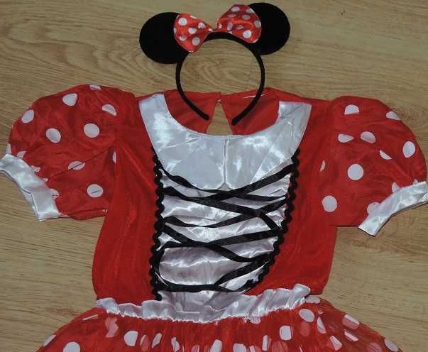 Kostium przebranie Myszka Minnie 128-134 opaska