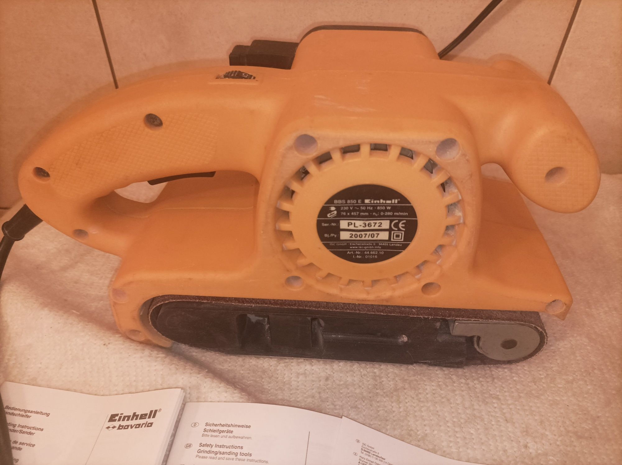 Szlifierka taśmowa Einhell BBS 850 E + taśmy ścierne Jak Nowa! Wysyłka
