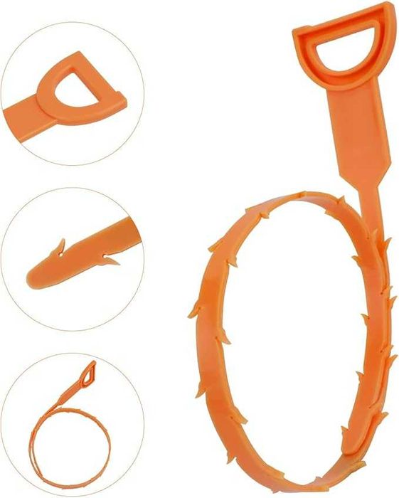 12 x Wąż do udrażniania odpływów 50cm elastyczny Amazon Basics