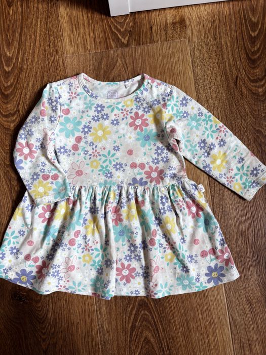 Smyk 80 urocza sukienka bawełna kwiaty