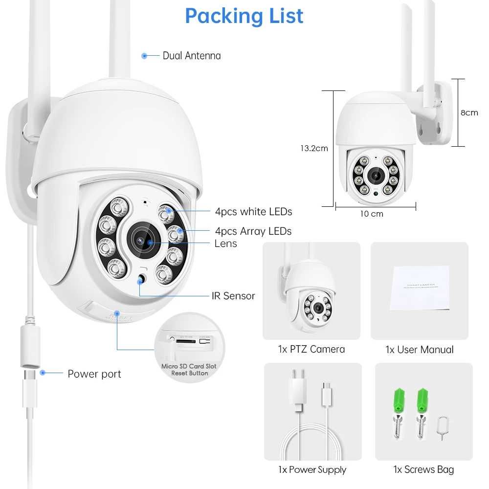 4 МП високої чіткості PTZ IP WI-FI camera