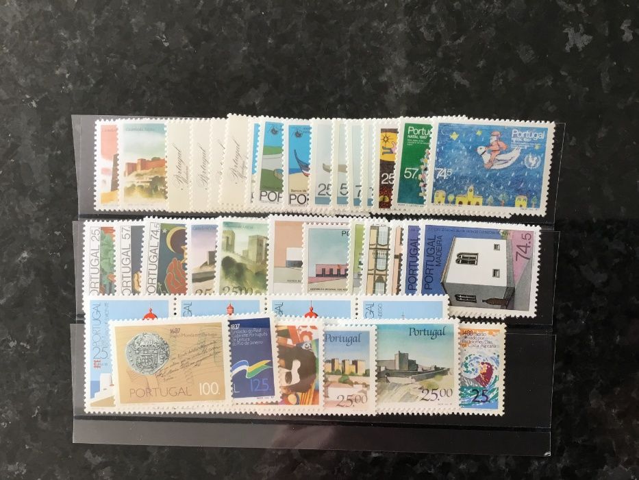 Ano completo de selos novos Portugal - 1986 a 2000