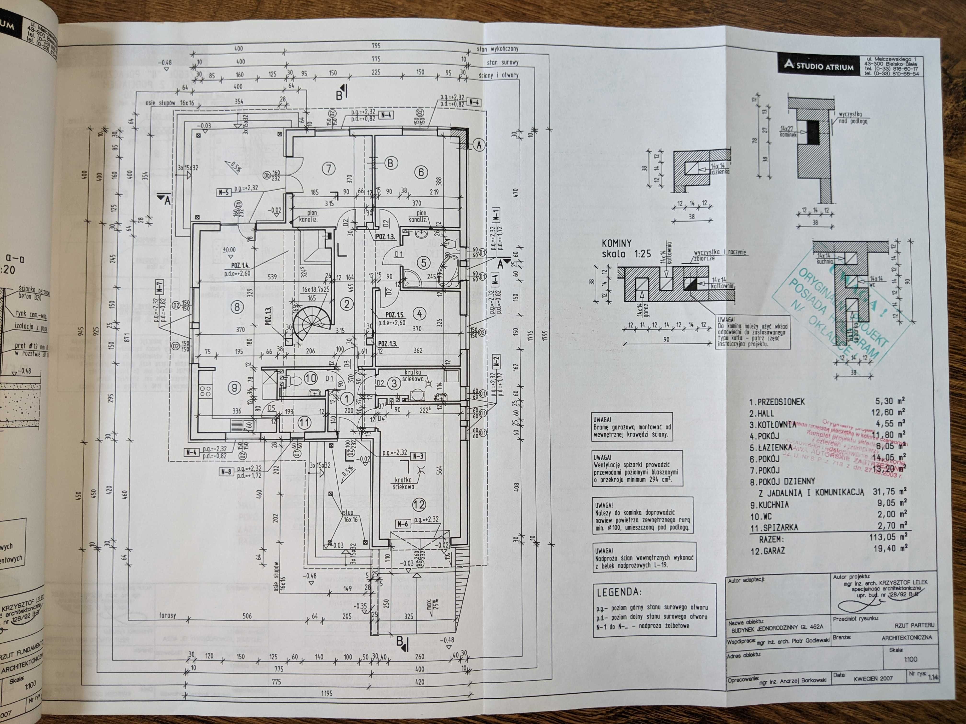 Projekt domu GL 452A STUDIO ATRIUM [odbicie lustrzane]