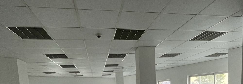 Tecto falso, placas e estrutura