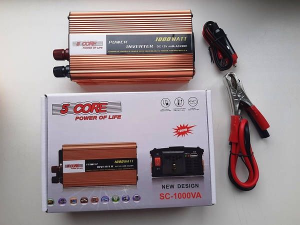 Инвертор напряжения SC-1000VA 12-220 преобразователь 1000W