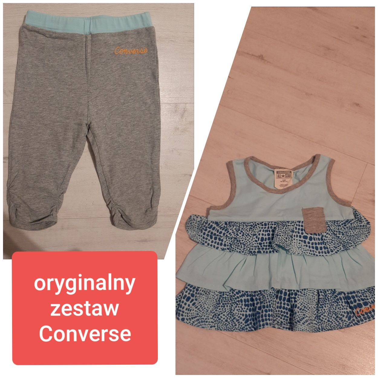 Oryginalny zestaw leginsy i tunika bluzka Converse All Star r.92, 24 m