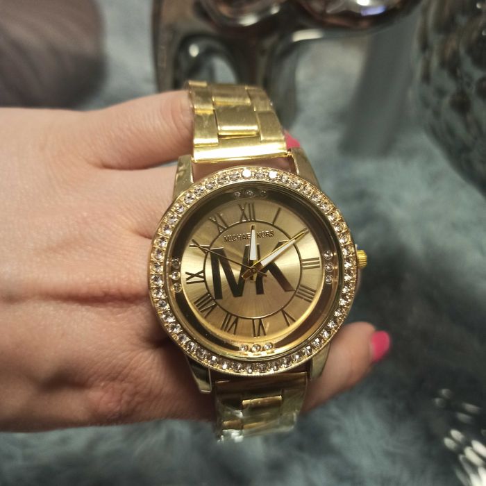 NOWY zegarek damski MICHAEL KORS na bransolecie z cyrkoniami złoty