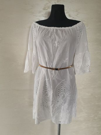 Biała sukienka hiszpanka Unisono S
