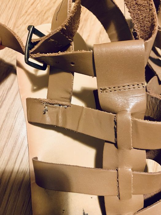 Sandálias Zara Castanhas de pele