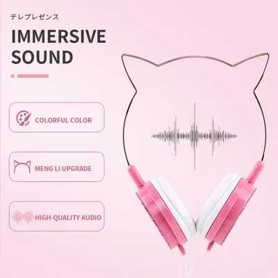 Słuchawki nagłowne CAT EAR model YLFS-22 Jack 3,5mm niebieskie