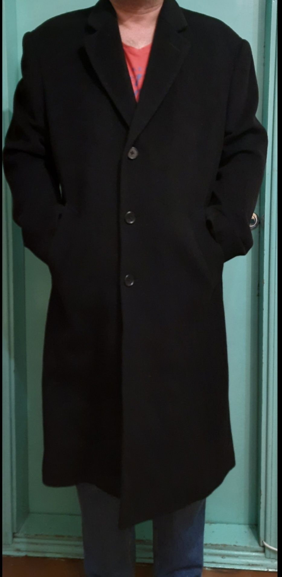 Bert Pulitzer пальто чоловіче класичне чорне 80 вовна на дотик як фліс