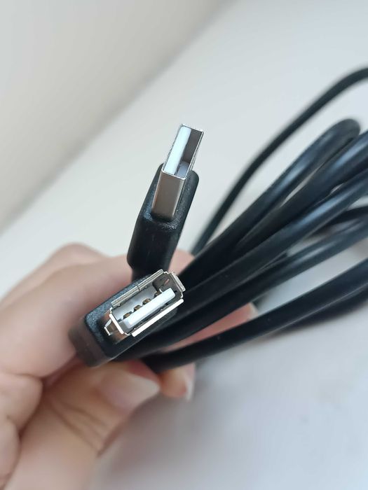 Kabel przedłużacz końcówka USB przedłużka adapter długi czarny 1,8 m