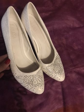 Свадебные туфли 38р (белые туфли)