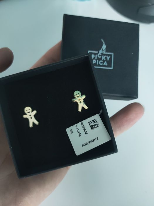 W.KRUK Świąteczne Kolczyki pierniczki Picky Pica