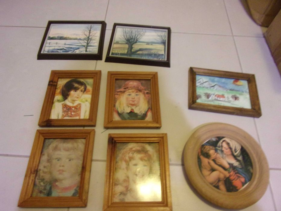 obrazki małe tanio portrety pejzarze 7 sztuk