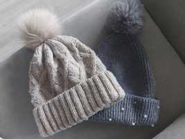 Dwie ciepłe czapki zimowe dziecięce