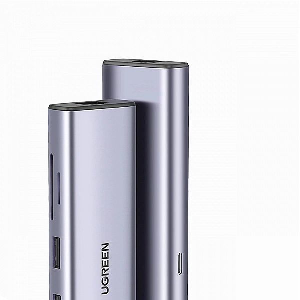 Adapter Ugreen CM512, 90568 USB-C - 2x USB-A 3.0 / HDMI / RJ45 / czytn