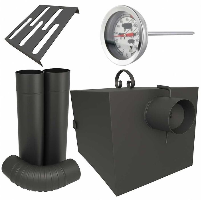 DUŻE Palenisko  DO WĘDZARNI 40/30/30 Piecyk Rury ZESTAW Follow GRATISY