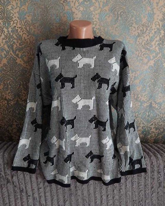 Красивый свитер с собаками на девочку подростка кофта джемпер