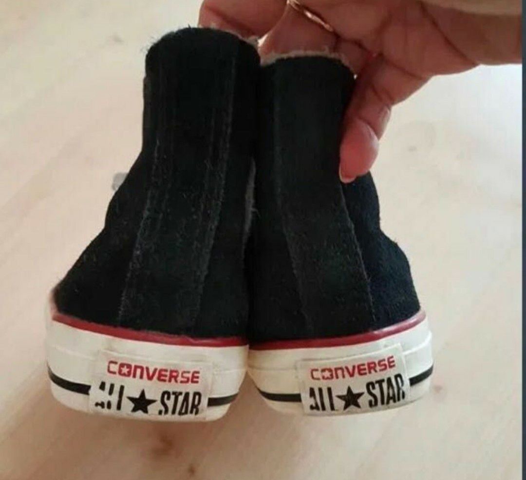 Converse zimowe na misiu skorzane rozm 32 ocieplane