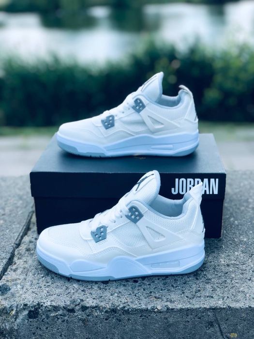 Кроссовки летние Nike Air Retro Jordan 4 white кросовки Найк Джордан 4