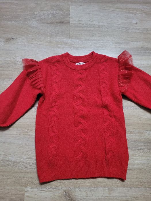 Sweterek czerwony  dziewczęcy98/104