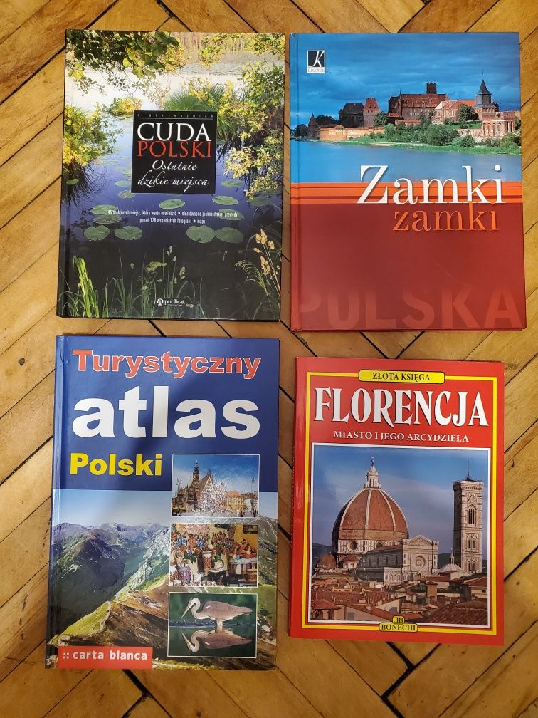 Zestaw książek 4 sztuki turystyka cuda Polski