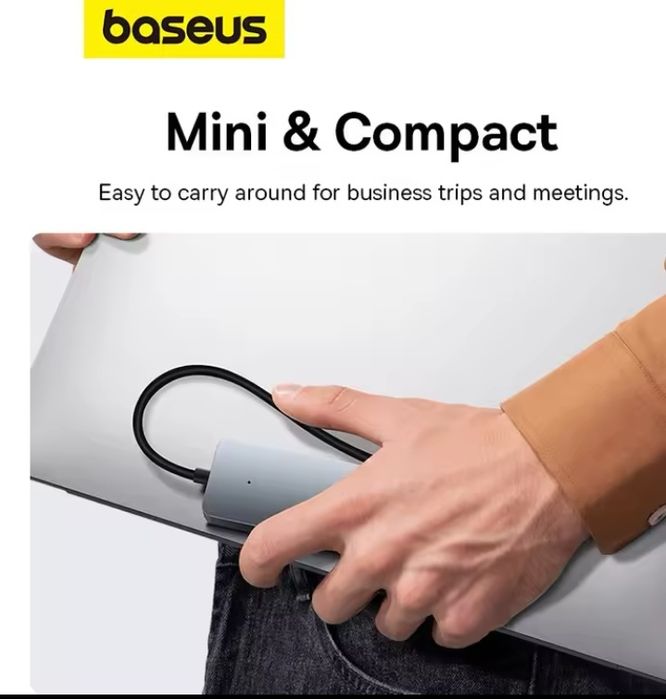 BaseusХабПереходникUSB3.0Концентратор4in1ДляПкНоутбукПодовжувУдлинител