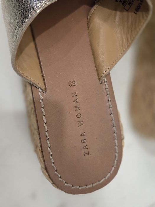 Buty złote klapki Zara 38