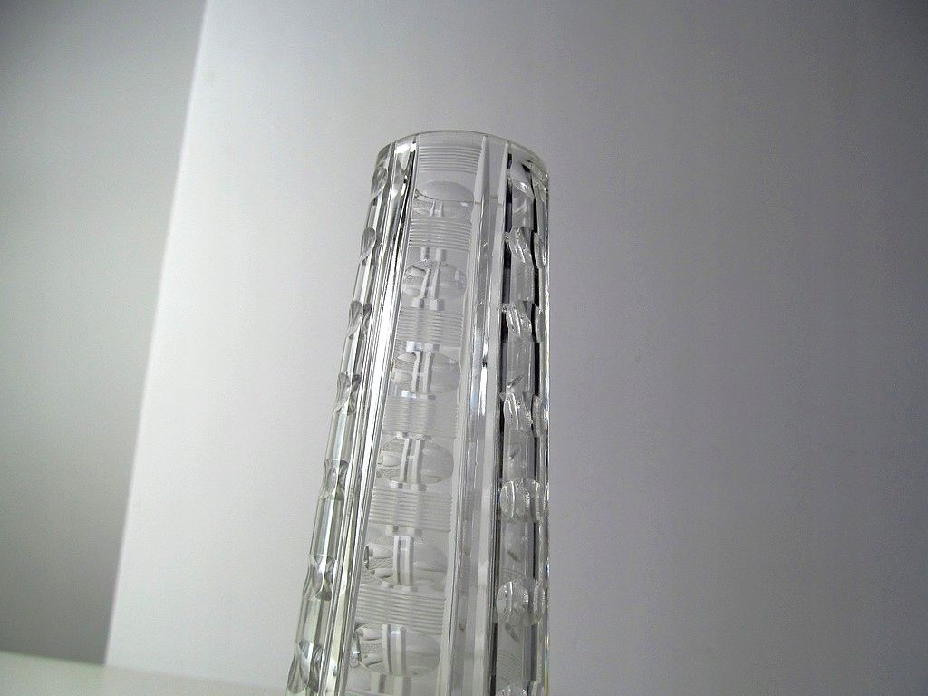 lata 60-te piękny kryształowy szlifowany wazon
