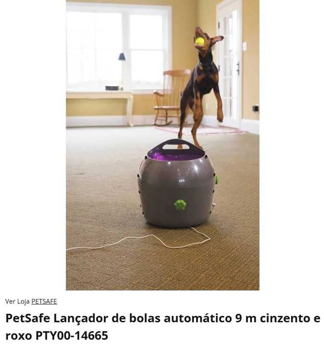 Lançador de bolas Pet Safe, como novo