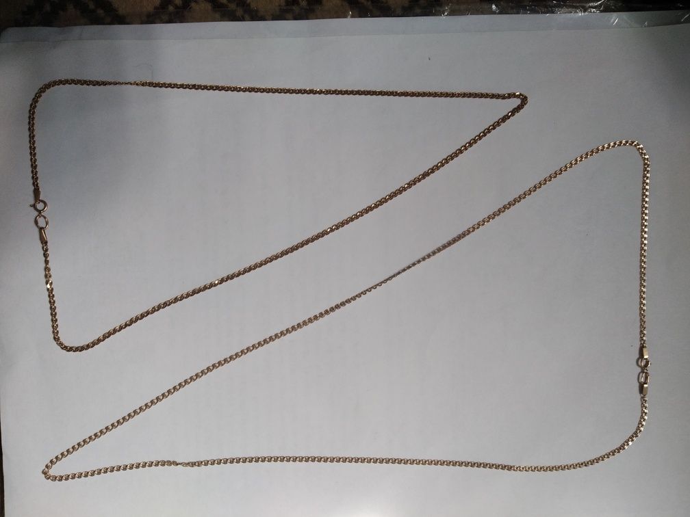 Золотая цепочка ,сережки 585"