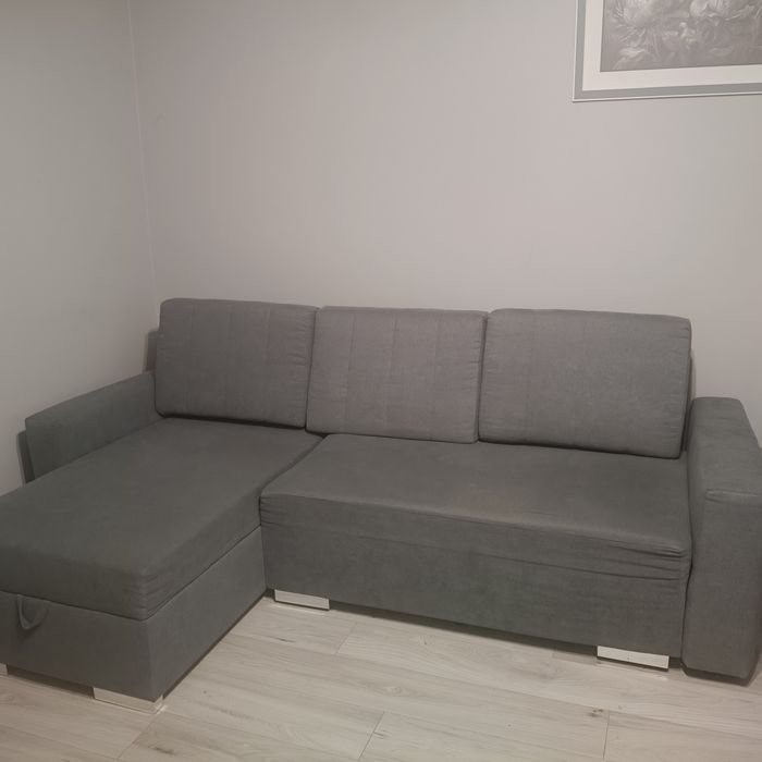 Narożnik z funkcją spania szary