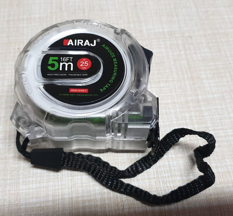 MIARA ZWIJANA 5m Taśma Miernicza Sztywna Trwała Fluorescencyjna Dwustr