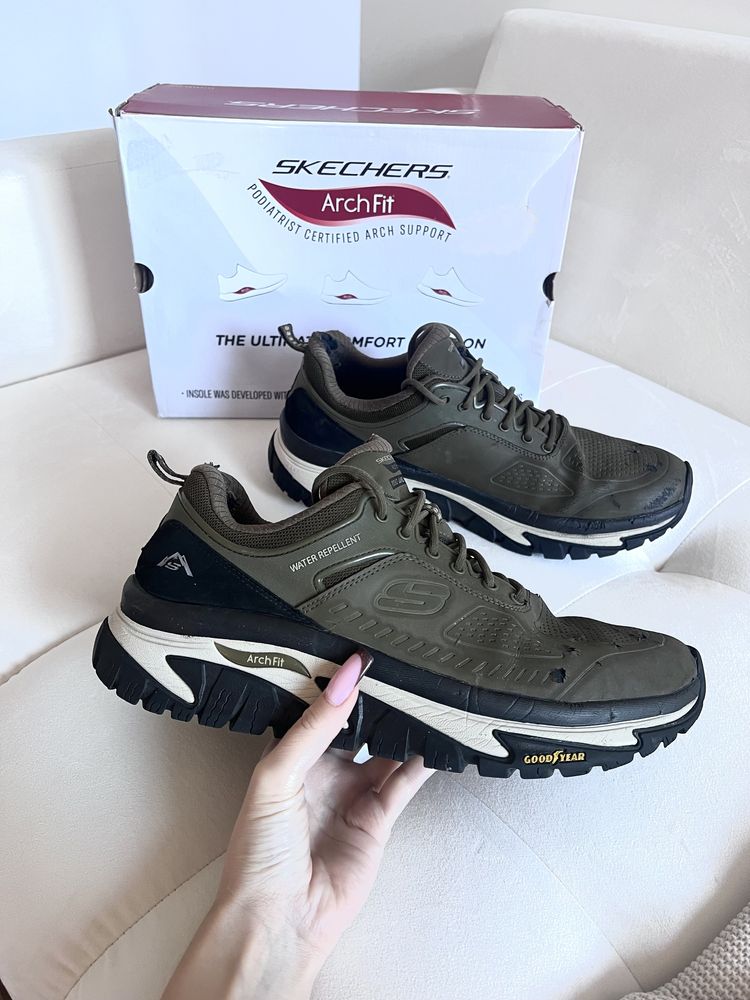Skechers 44 khaki goodyear buty meskie sportowe wodoodporne waterproof