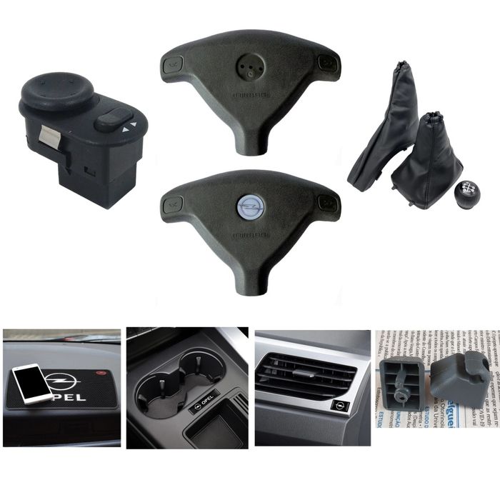 Capa airbag Botoes Fole Manete Autocolantes Emblema p/ Opel Corsa