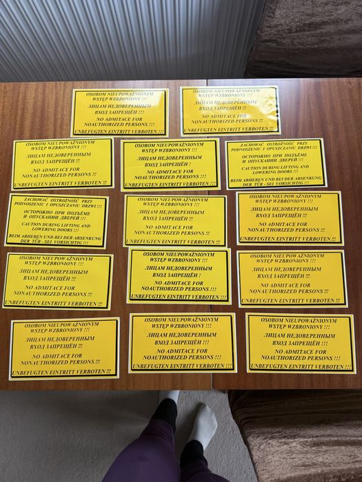 Nieupoważnionym osobom wstęp wzbroniony nalepki bhp