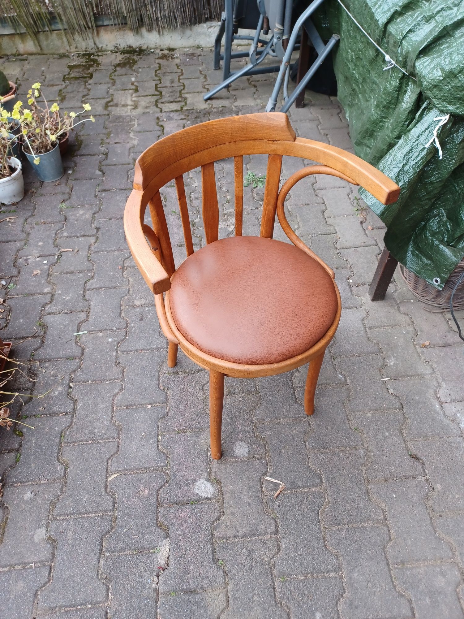 Retro krzesła gięte tapicerowane - Thonet - 4 sztuki
