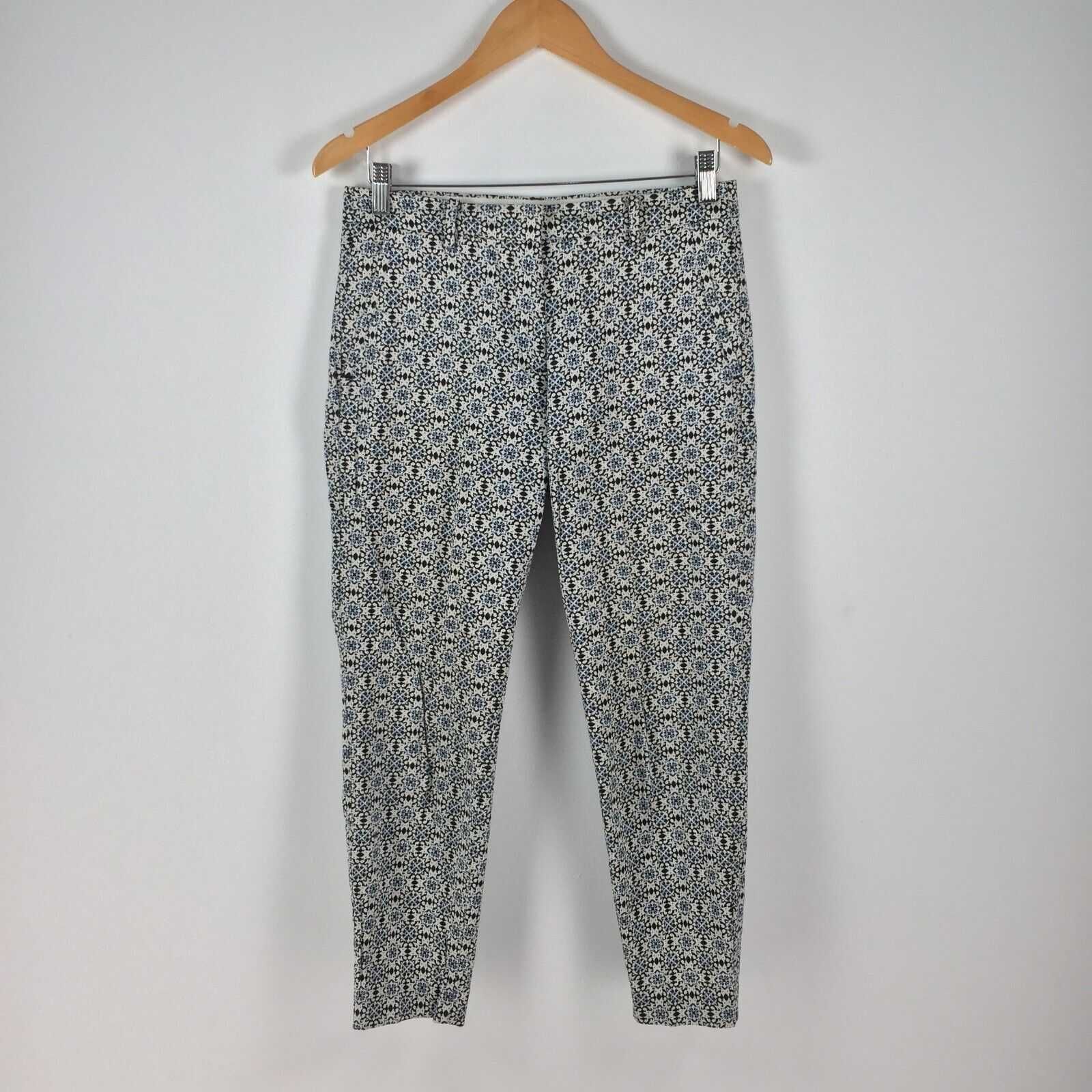 H&M spodnie cygaretki multicolor print  38