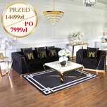Czarna sofa glamour złota do salonu złota