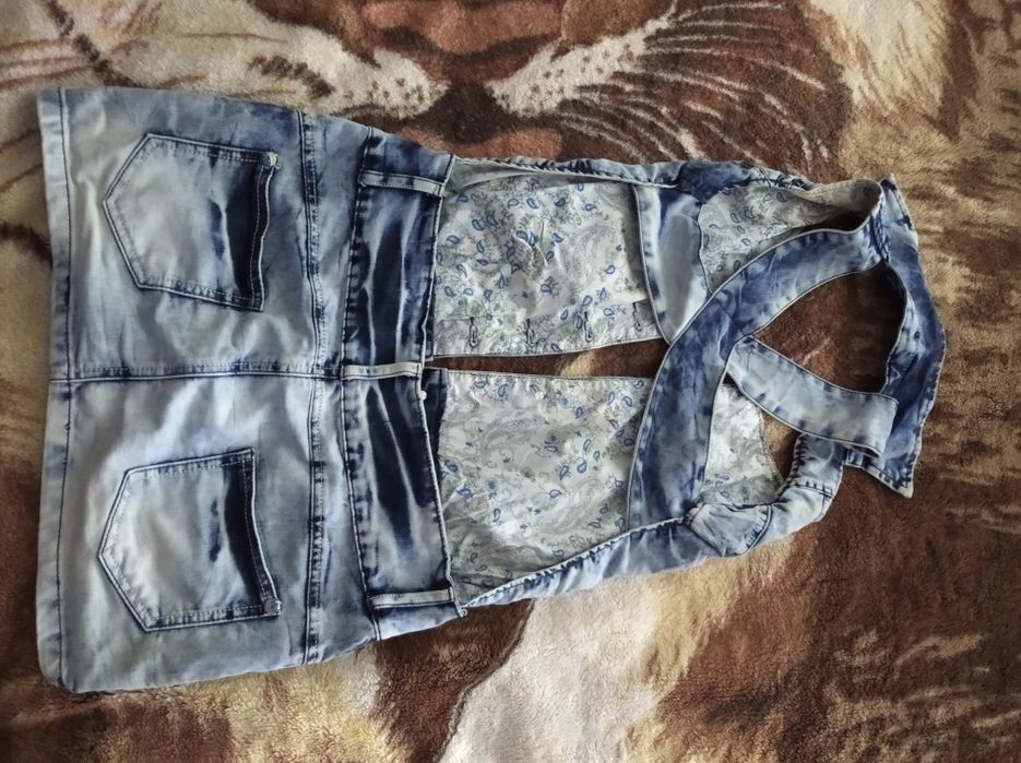 Шикарный джинсовый сарафан Платье