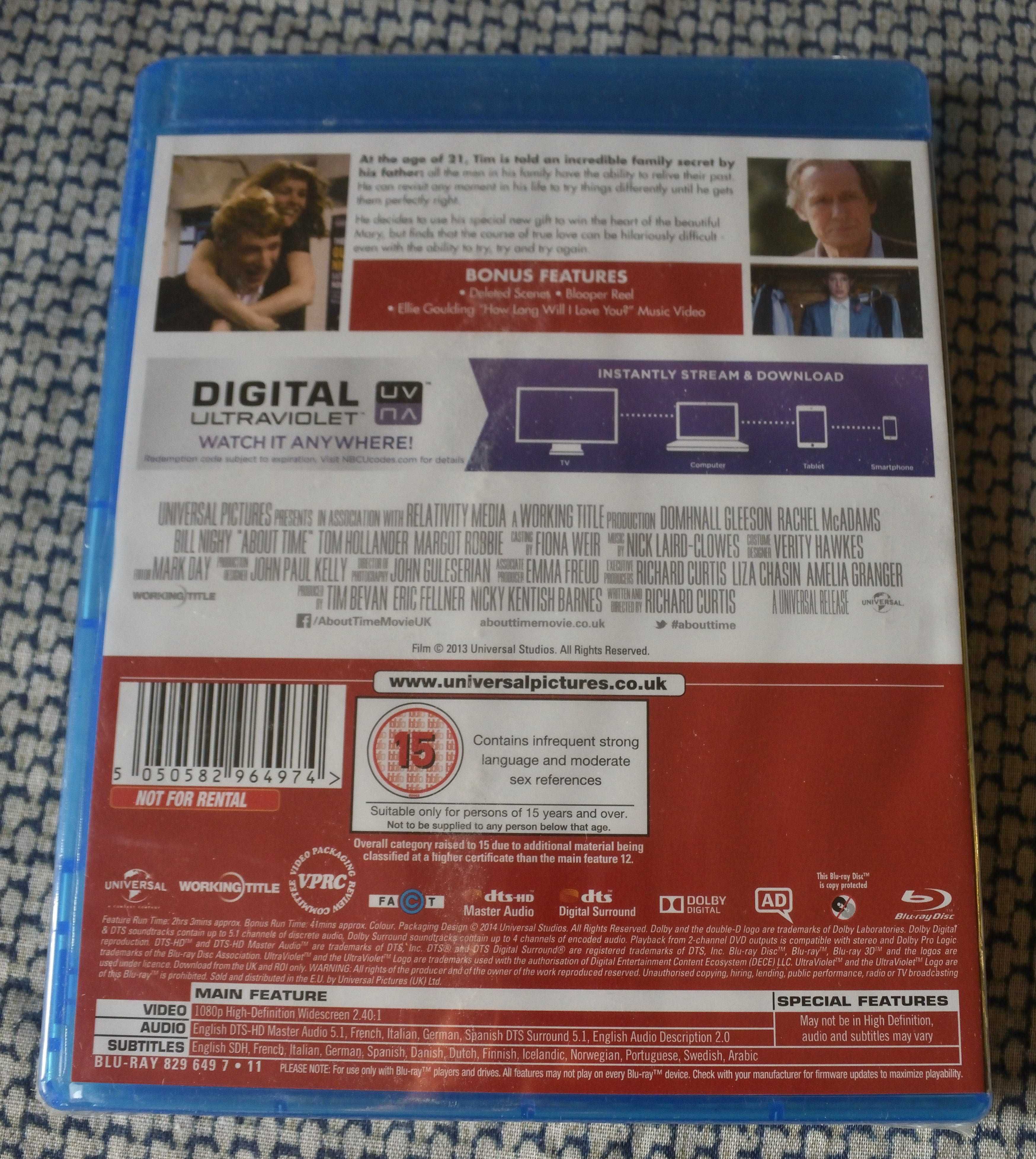 Film "About Time" Czas Na Miłość, Blu-Ray Bez polskiego Rachel McAdams