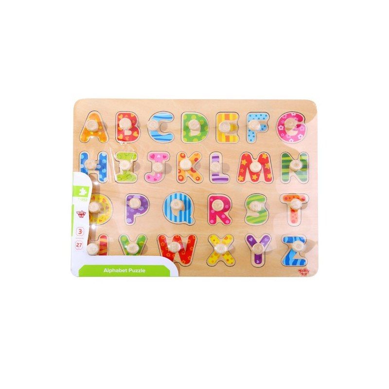 TOOKY TOY Puzzle Układanka Montessori z Pinezkami Alfabet