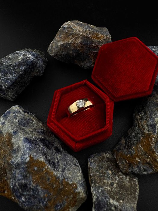 Złoty Pierścionek Masywny z Cyrkonią | JAK NOWY | 585 | 3.55g