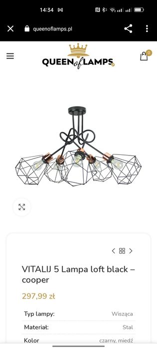 Lampa sufitowa industrial