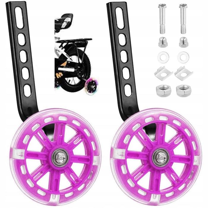 Kółka podporowe boczne do roweru 12-20 z LED uni kolorowe świecące