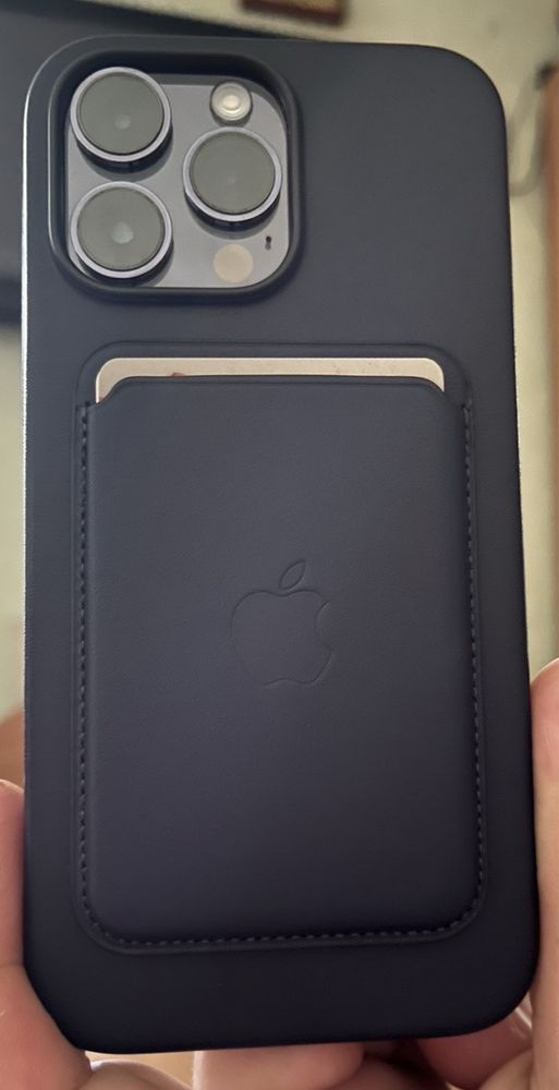 Кошелёк Apple MagSafe leather Wallet (Ink). Оригинальный. С локатором.