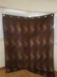 Par de Cortinados castanho e dourado