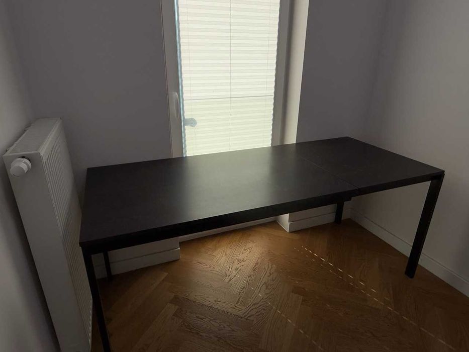 IKEA VANGSTA Stół rozkładany czarny/ciemnobrązowy 120/180x75 cm